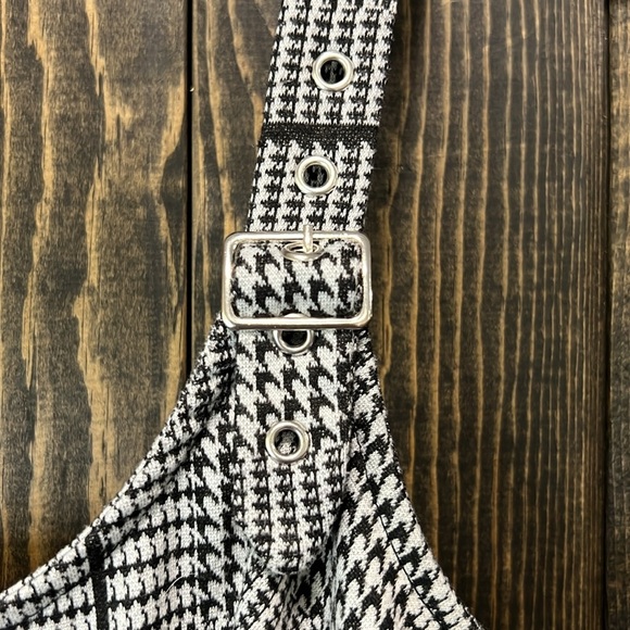 Lily Rose Jumper Dress L Plaid Grey Neutral Stretch Academia Preppy 90s Y2K - Picture 5 of 11